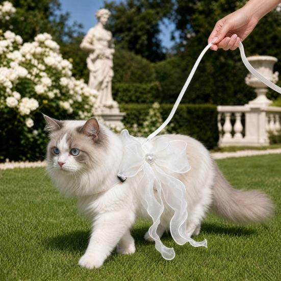 Cat And Small Dog Harness and Leash Set Adjustable H-Style Pet Harness