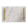 Hestia Marble Tray with Metal Handle - White