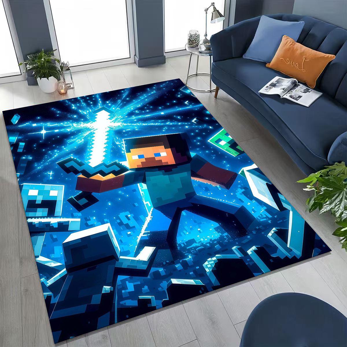 Cartoon S-Sandboxs 3D Spielteppich für Schlafzimmer Wohnzimmer Sofa Zuhause Fußmatte Dekor, Groß Kinder Spielen Rutschfeste Bodenmatte Geschenk 40x60cm( 15x23in )
