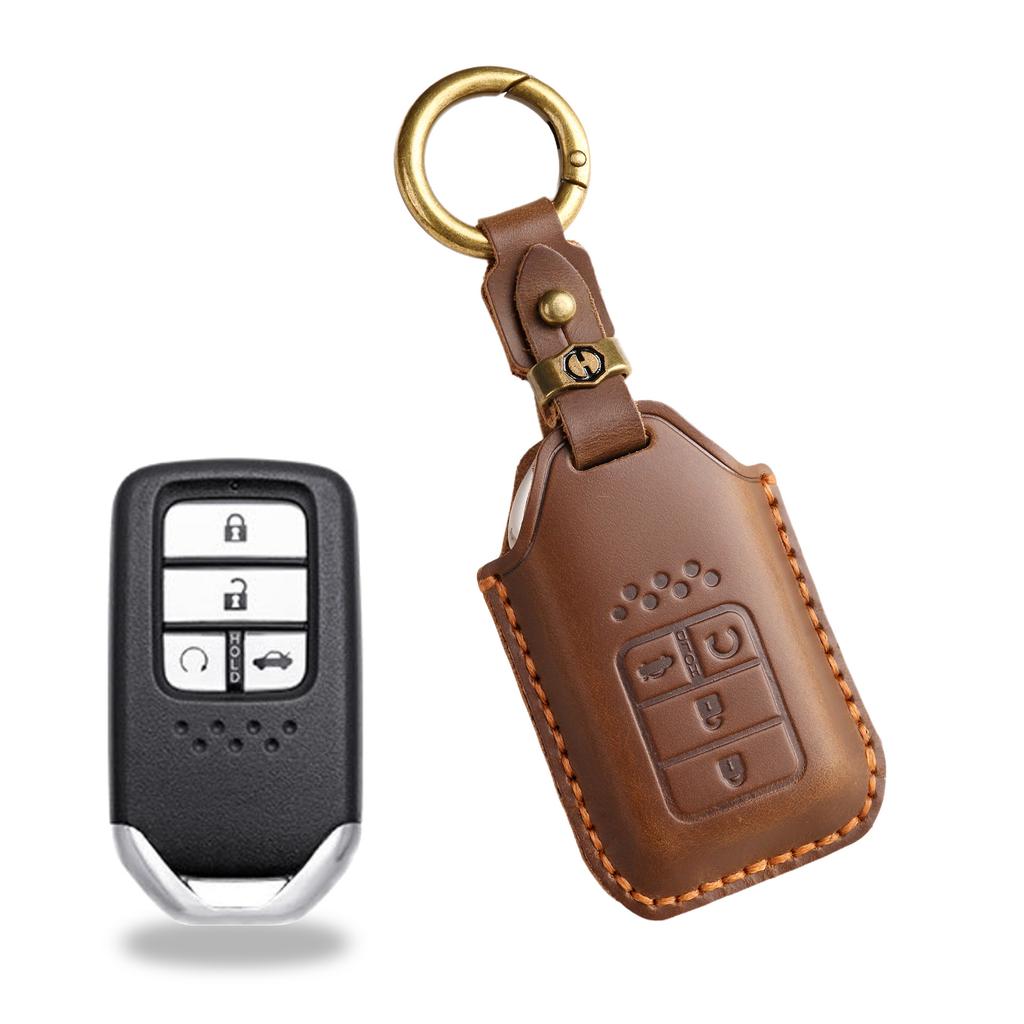 Retro Key Cover Is Suitable for Honda Key Bag CRV Lingpai XRV 10th Generation Civic Accord Crown Fit Leather.