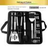 Outdoor BBQ Stainless Steel Tool Set: Knife, Fork, and Spatula