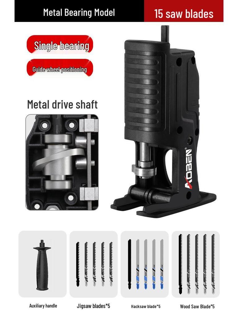 Electric Drill to Chainsaw Conversion Head: Handheld Reciprocating Saw for Woodworking and Jigsaw.