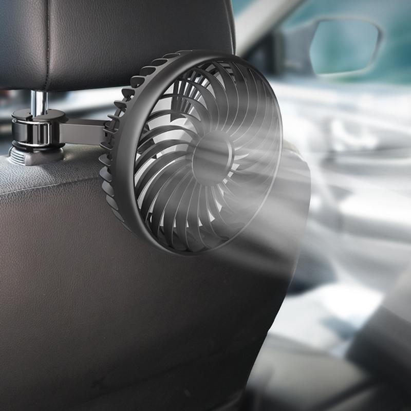 USB Powereds Car Seat Cooling Fan 3 Wind Modes ABS Blade Headrest USB Fan For Rear Passenger Comfort