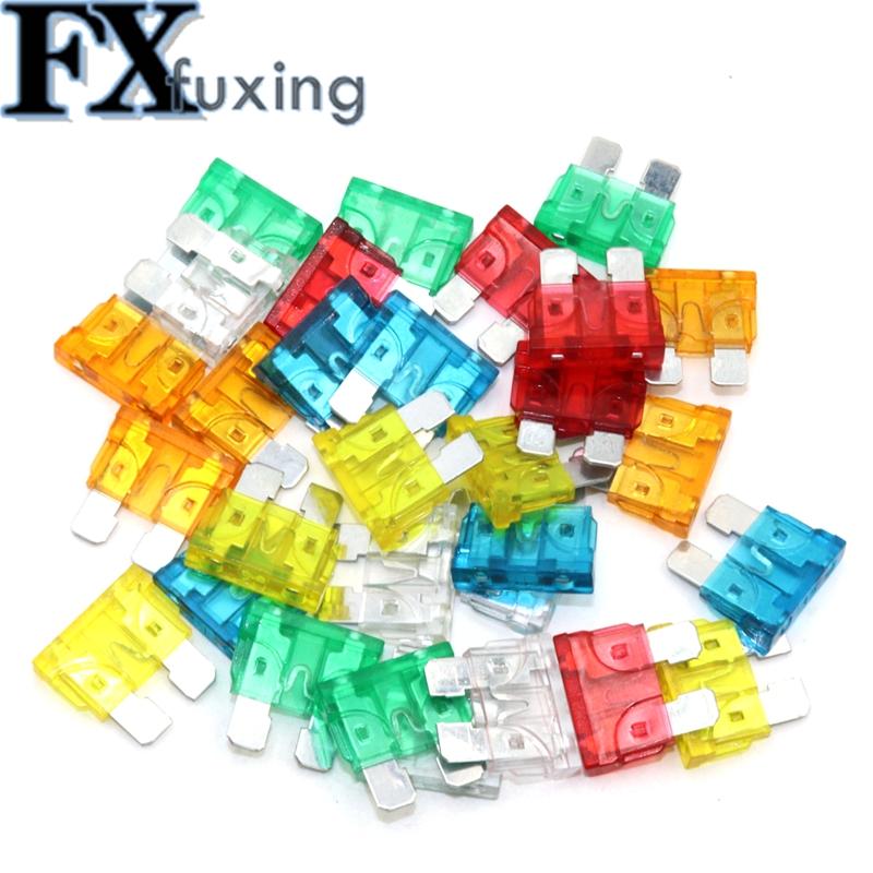 30Pcs Standard Auto Blade Fuse For Car 5A 10A 15A 20A 25A 30 AMP Each 5pcs Car Fuse Auto Fuse Medium Mini Micro M2 Fuse 2Pin NEW Fuse Holders1