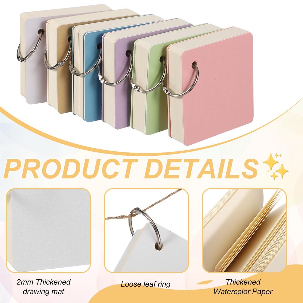 1/2Pcs Loose Leaf Hardcover Pocket Watercolor Sketchbook 230GSM Blank Travel Journal Sketch Book for Writing Drawing Painting
