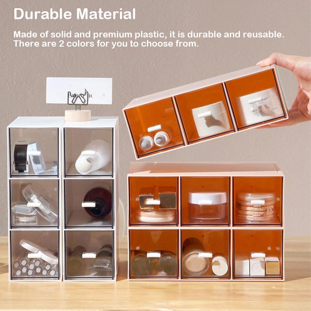 Plastic Cosmetic Makeup Jewelry Storage Box Household Transparent Sundries Case Shelf Drawer Cabinet Organizer