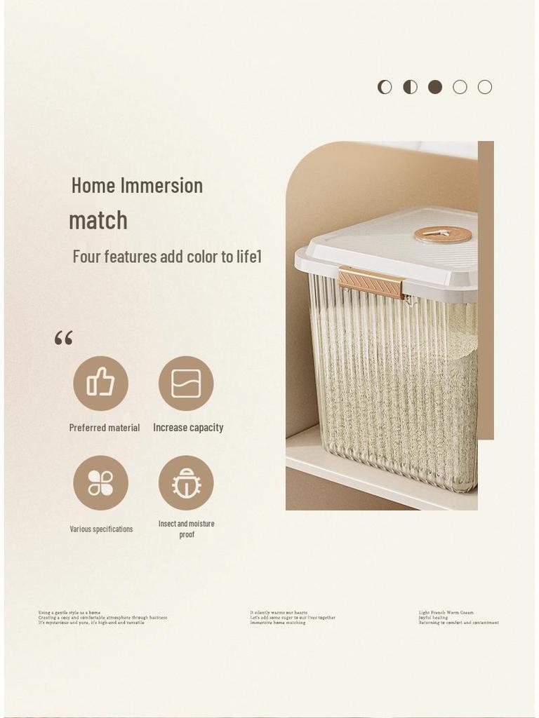 Japanese-Style Moisture-Proof Sealed Rice Storage Container, 10-20 Jin Capacity, Insect-Proof Kitchen Rice and Flour Jar
