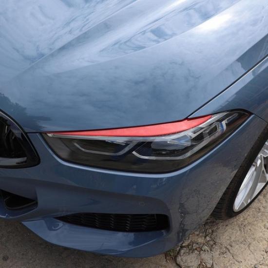 Red Carbon Fiber Front Headlight Eyebrow Trim Cover For BMW 8 series G15 19-22