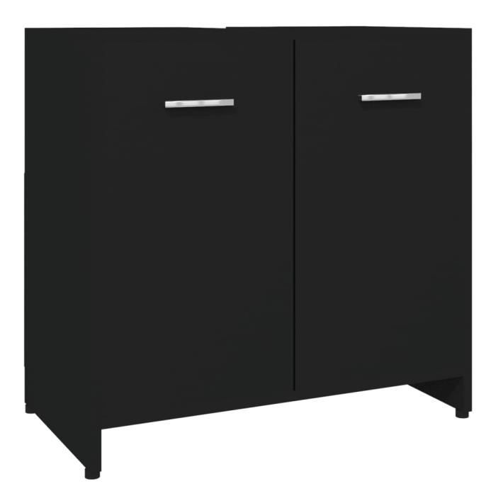VidaXL Bathroom Cabinet Black 60x33x61 Cm Chipboard
