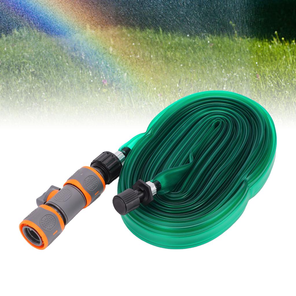 PVC Garden Watering Hose Bidirectional Quick Connector 15m Length Flexible Flat Soaking Hose