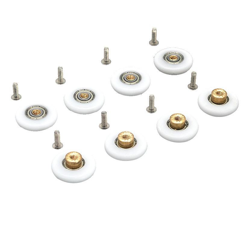 4 Stück Duschkabinen-Rollen Läufer Räder Ersatzteil Badezimmer Glas Schiebe-Duschkabine (19mm -27mm)