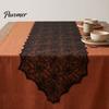 Gothic Table Decor Halloween Runner, Black Lace Spider Web Runners, 17.7 X Vintage Cover 70.9Inch for Home Party Dinner Kitchen Mantel Bedroom