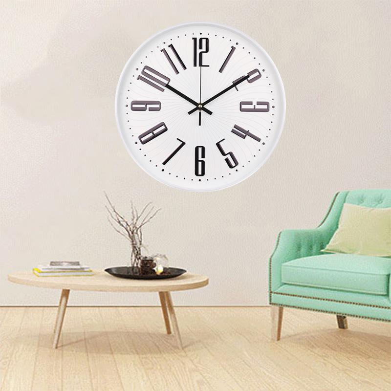 12-Zoll Heißprägung Digital Wanduhr, Leichter Luxus, Schlicht, Modernes Wohnzimmer Zuhause, Modische Geräuschlose Goldene Uhr