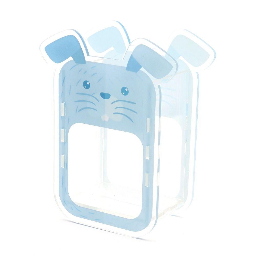 

Cartoon Animal Pen Holder Transparent Acrylic Desktop Pencil Pot Pen Container Students Cartoon Cat Pen Holder