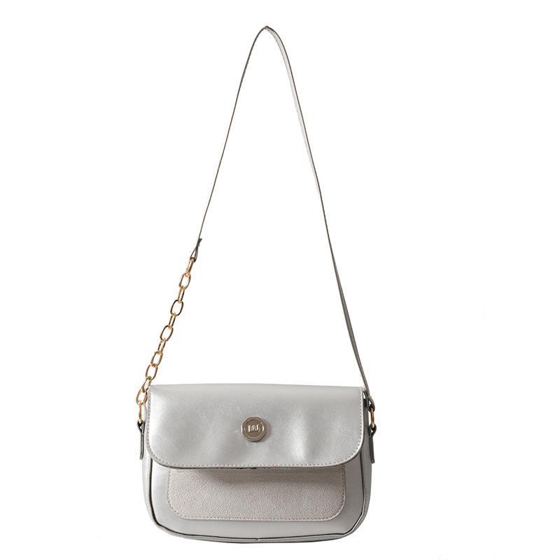 

Жіноча сумка-мессенджер великої місткості в модному та іноземному стилі, жіноча сумка, нова весняна сумка 2024, корейська версія, проста жіноча сумка через плече срібний