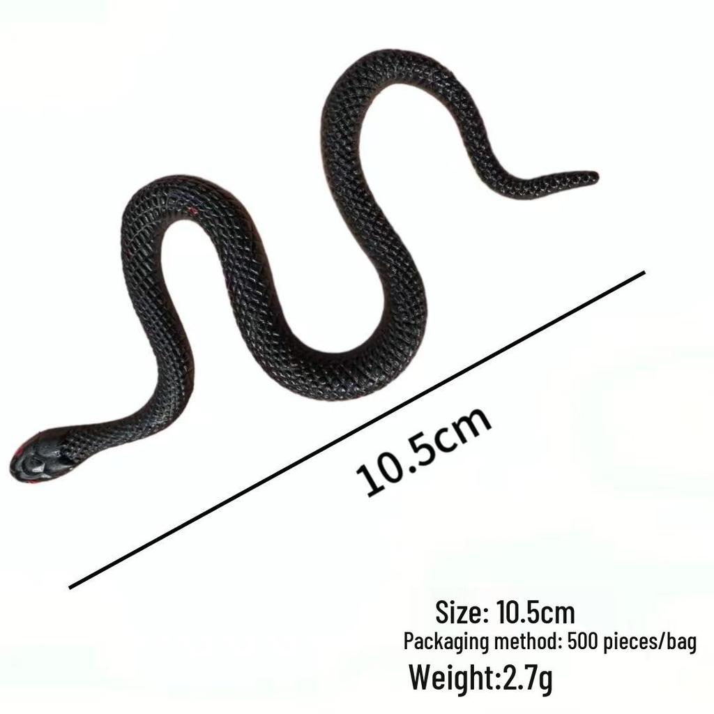 Halloween Scary Soft Rubber Black Snake Toy Model
