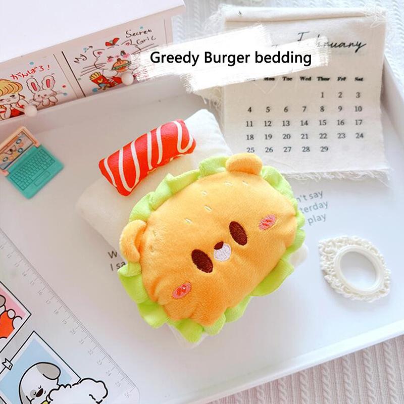 Yatak Takımı 3 Parça Set Yastık+Yastık+Battaniye 17Cm Vinil Labubu Bebek için Uyku Tulumu Bebekler Hariç Bebek Aksesuarları