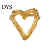 Adjustable Women Ring Open Golden Color Heart Line Cross Leaf Shape Finger Polished Hip Hop Style Paty Club Lady Jewelry