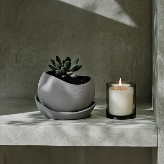 3D Printed Mini Planter Pot Modern Succulents Herb Plants Flower Pot Container for Indoor Outdoor Home Balcony Desktop Decoration