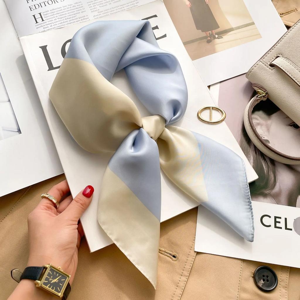 New Fashion 70X70Cmprinted Women'S Scarf Pashmina Silk Scarf Square Shawl Decorative Headband Neck Luxury Design Bandana