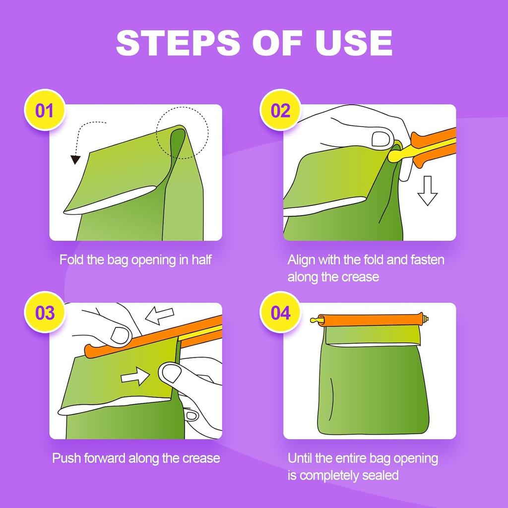 Food Sealing Sticks, Bag Clips 16 Pcs Reble Bag Sealer Sticks Used For Sealing Various Sealable Snacks Cereal Foods Plastic Bag Sealers (S01-Nordic