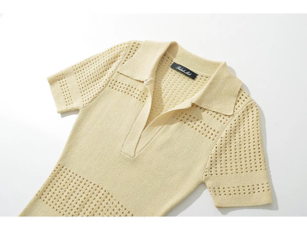 2024 Summer European & American Slim-Fit Jacquard Knitted High-Waisted Dress