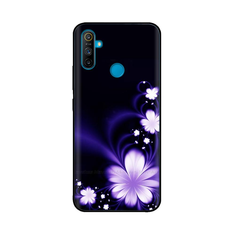 Etui do Realme C3 Miękkie Czarne Silikonowe TPU Wzór Tylna Klapka Do OPPO Realme C3 RMX2020 C 3 RealmeC3 Malowane Etui na Telefon Fundas