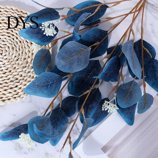 Artificial Greenery Decor Eucalyptus Leaf Branch 3 Fork Realistic Reusable Faux Green Centerpiece Plants Home Table Wedding Decoration Photo Props