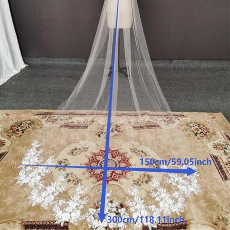 Bridal Veil Long Mantilla for Bachelorette Party Decorations Bride To Be Gift Bridal Shower Wedding White Long Veil