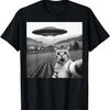 Cat Selfie With Alien UFO Funny Cat Gifts For Men Women Kid T-Shirt