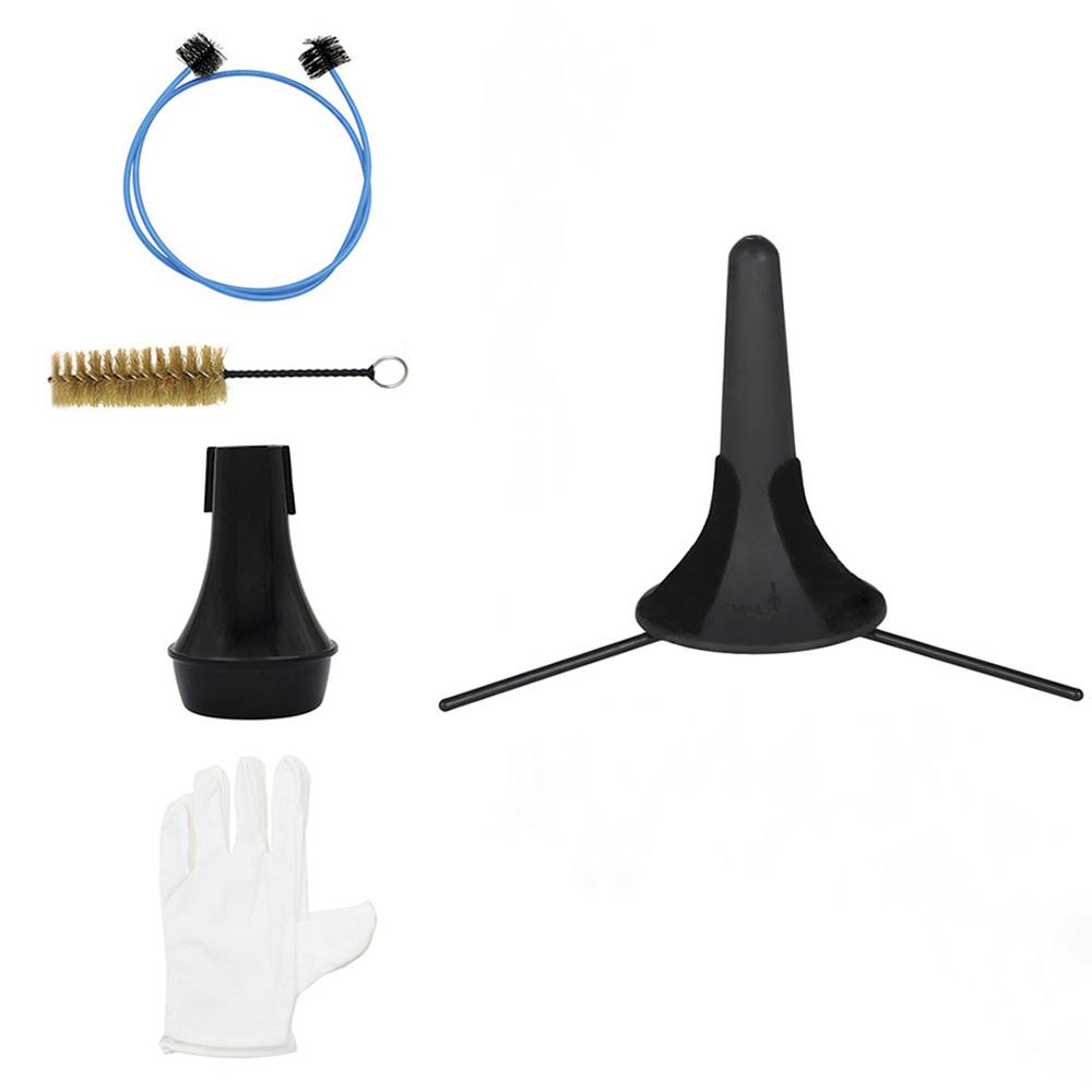 Trumpet Accessory Maintenance Cleaning Care Kit Including Trumpet Stand Valve Brush Flexible Snake Brush Mute Gloves