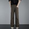 American Drape Pleated Design Paratrooper Pants Men's Loose Casual Straight High-end Black Trousers Long Pants Men