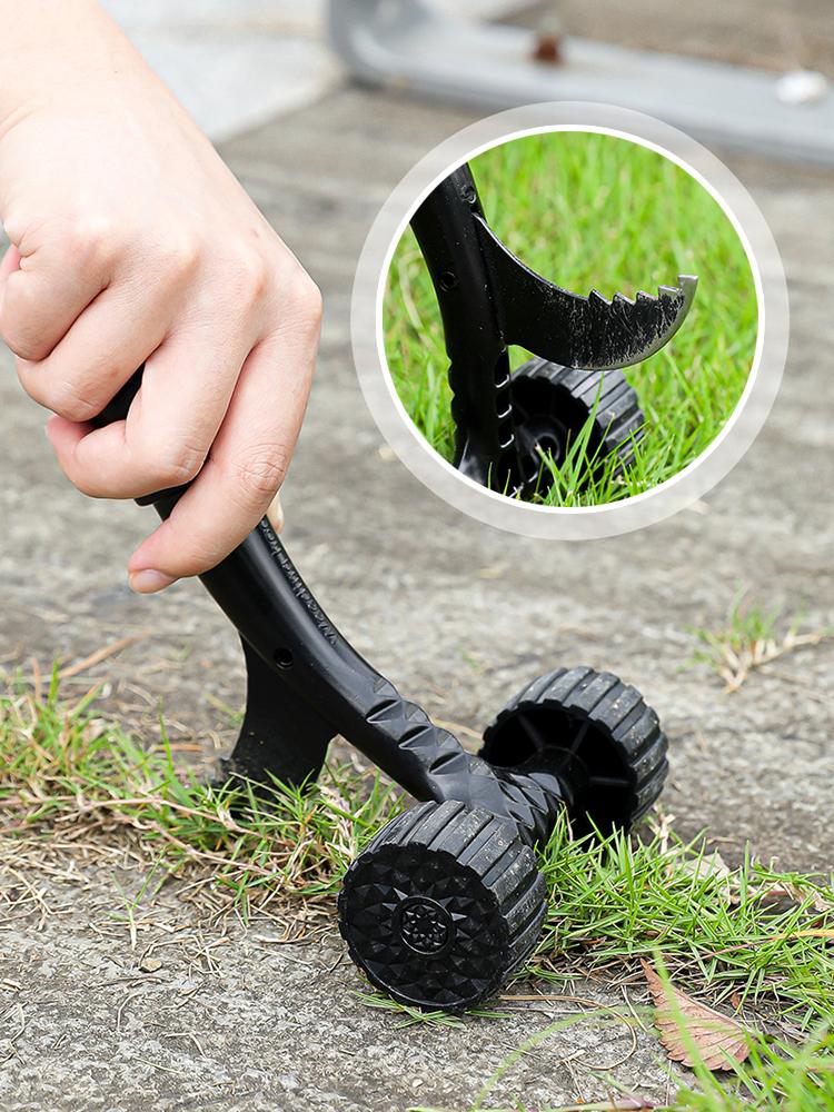 Rolling Weeder Head,Rolling Weed Remover With Stand-Up Root Extractor Clamp,Weeding Head Grass Remover Tool Attachment No Handle