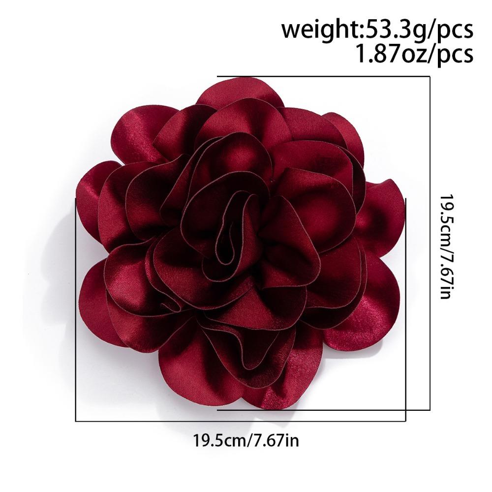 Retro Exaggerated Satin Fabric Large Flower Broochs Dual-purpose Duckbill Rose Pin Corsage for Women Jewelry Accessories Gifts