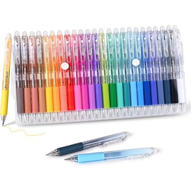 BAYTORY 36Pcs Colored Erasable Gel Pens, Fine Point 0.7mm, Retractable Assorted Colors Pen with Eraser, Smooth Writing Erasable Pens for Crossword