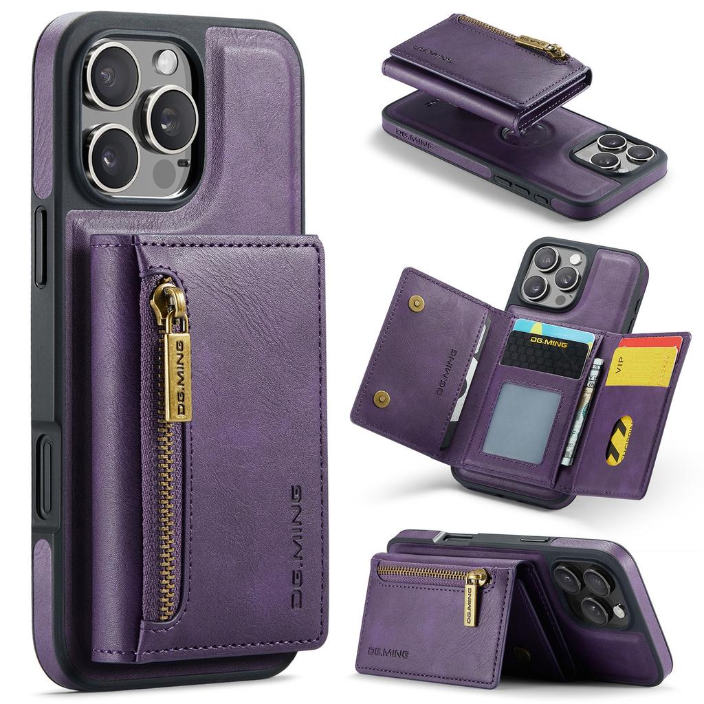 Hot 2 In 1 Luxury Leather Wallet Phone Case Cover for iPhone 16 Pro Max Shockproof with Credit Card Cover for Men Business Case