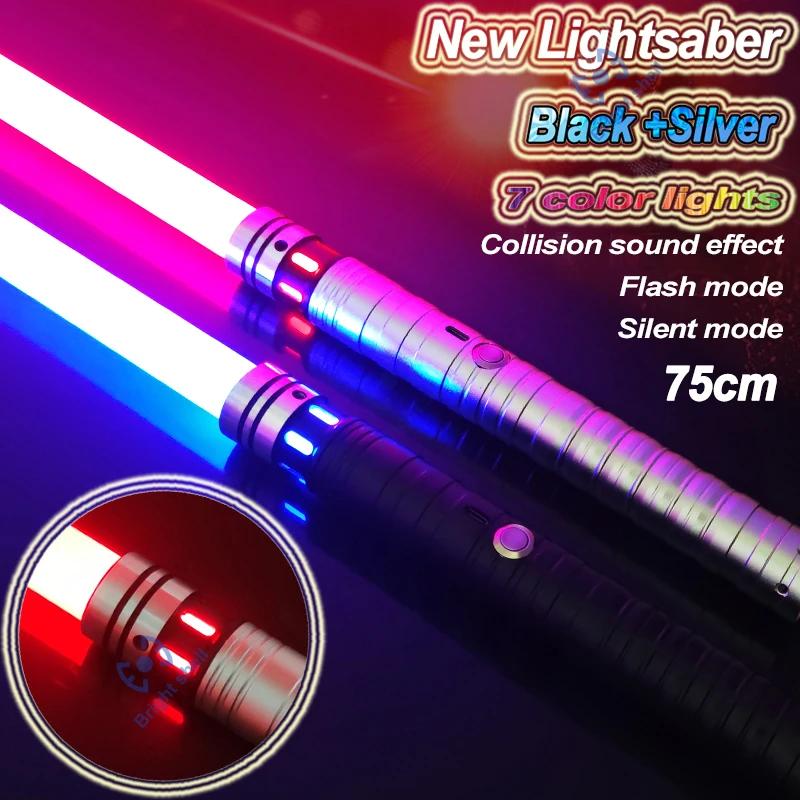 Metal Lightsaber Laser Sword Toys RGB Light Saber 15Color Change Kids Soundfonts Force FX FOC Blaster Toys Jedi Laser Sword Gift