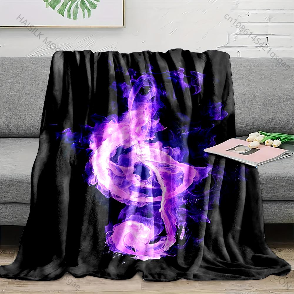 

Multiple sizes Purple smoke musical note Blanket Suitable for Home Bedroom Sofa Travel Camping Blanket Various Sizes for Gifts 75x100cm