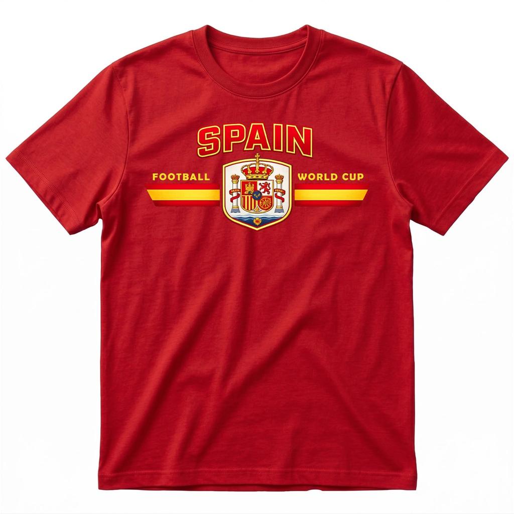 Football World Cup 2026 TShirt Spain Supporters Team Flag Unisex Adult