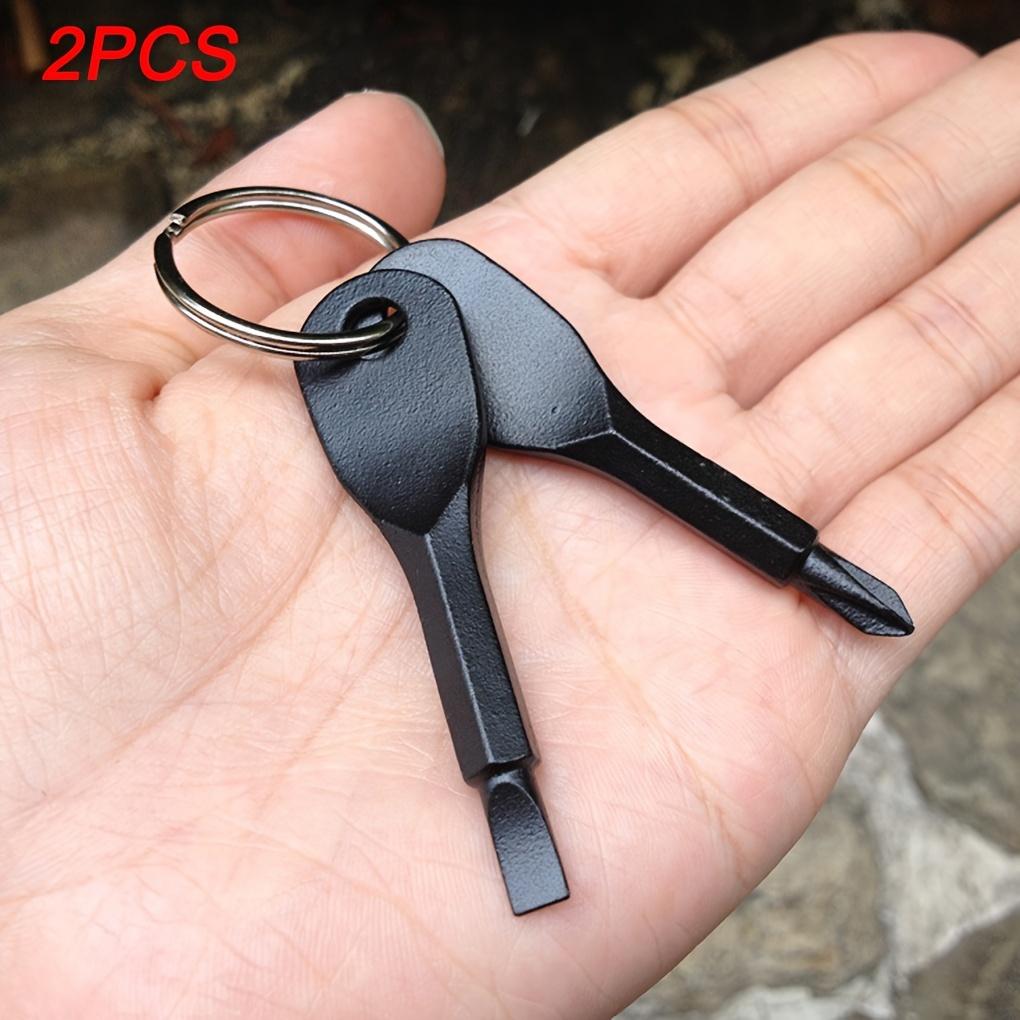 

Mini Keychain Screwdriver Set - 2-in-1 Flathead EDC Tool Portable Repair Tool for Home Outdoor Camping Screwdriver Bits Gift чёрный