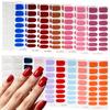 16Tips Semi-Cured Gel Nail Sticker Pure Color UV/LED Lamp Gel Nail Polish Wraps Long-Lasting Nail Strips Patch Nail Decoration