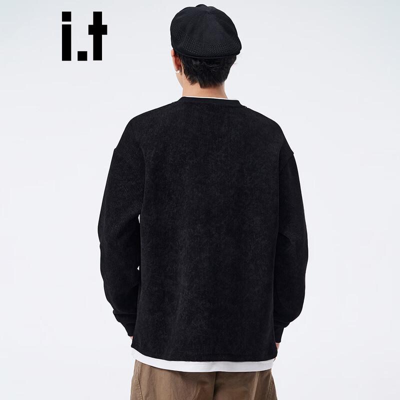 CHOCOOLATE Men's Faux Two-Piece Henley Sweatshirt