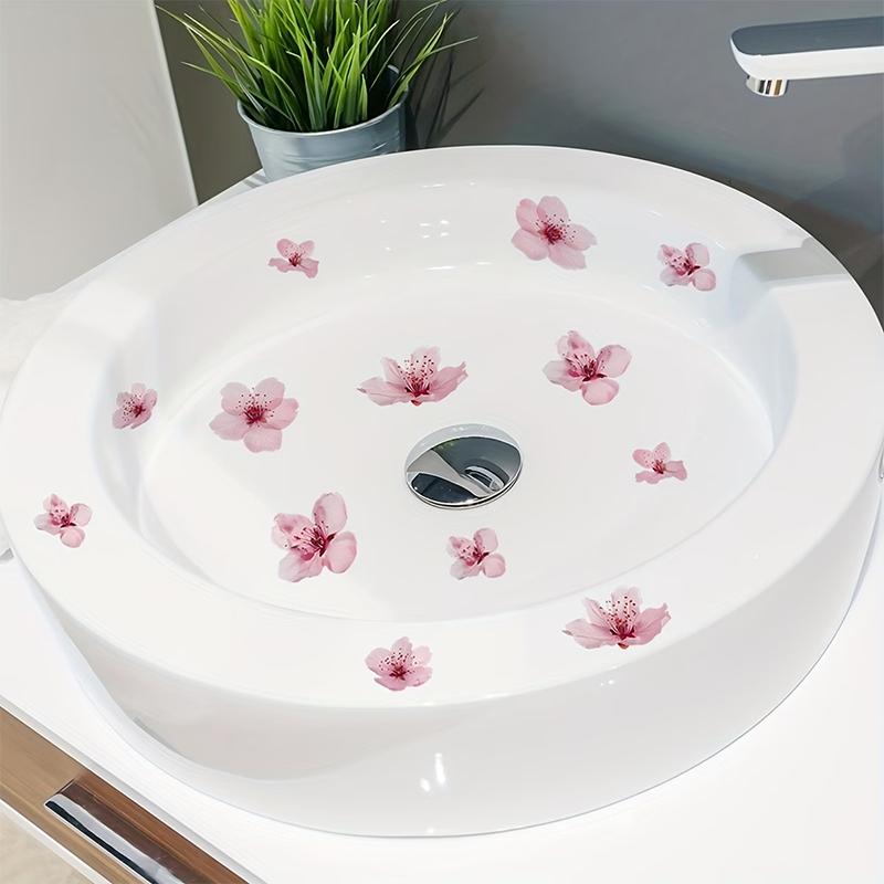 Floral Bathroom Sink Stickers Removable Self-Adhesive Waterproof Bathroom Toilet Decorative Sticker Bathtub Sticker Home Decor