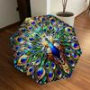1PC Peacock Feather Mandala Automatic 8-Bone Folding Umbrella - Durable Polyester & Iron Frame,Userfriendly Operation Yy250929115