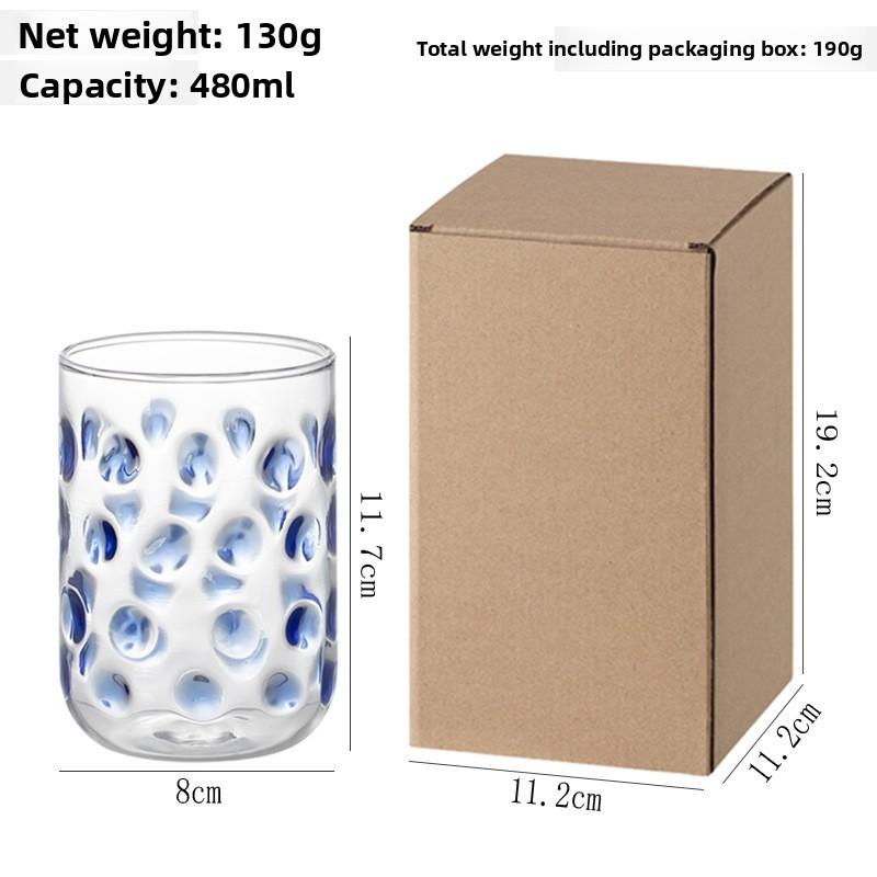 Creative Polka Dot Wine Glass Cups,Household High Borosilicate Juice Beverage Cup,Heat-resistant Coffee Mug, Party Whiskey Glass