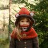 Autumn and winter new children's hats, capes, masks, fox wool hats, shawls, thermal ears, animal knitting