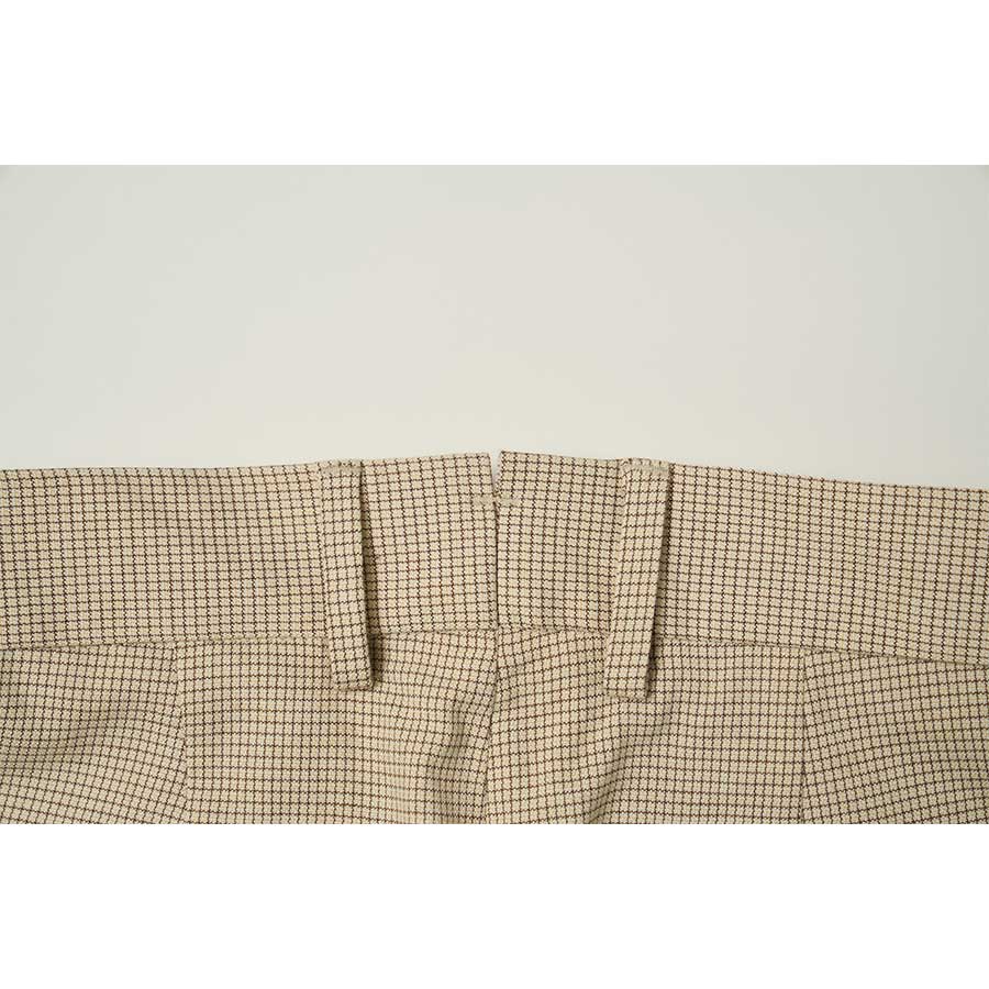 BLACKBROWN Side Adjust Window Pane Check Pants [Ivory]