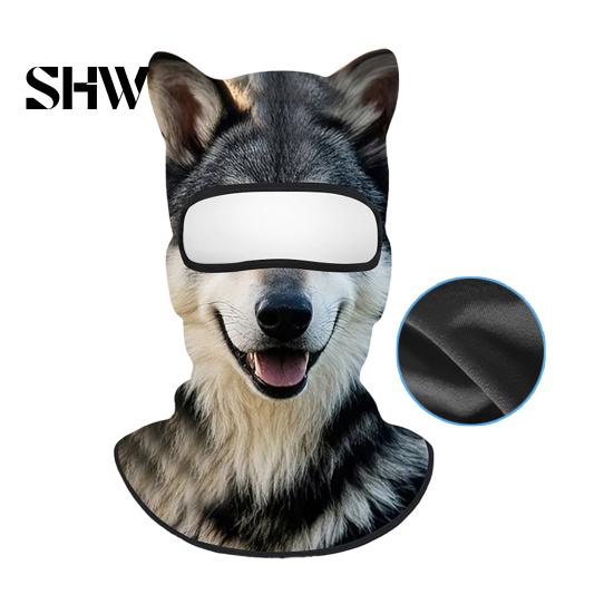 Cycling Face Mask 3D Animal with Ears, Breathable Ice Silk Balaclava for Moisture Wicking Spring Summer, Quick Drying UV Protection Full Cover