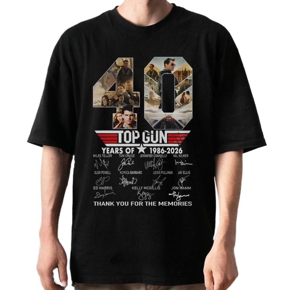 Top Gun 40th Anniversary Movie Graphics Unisexs Unisex Tshirt Tops Casual Cotton Summer New Fashion Unisex Short Sleeves Tee Shirt
