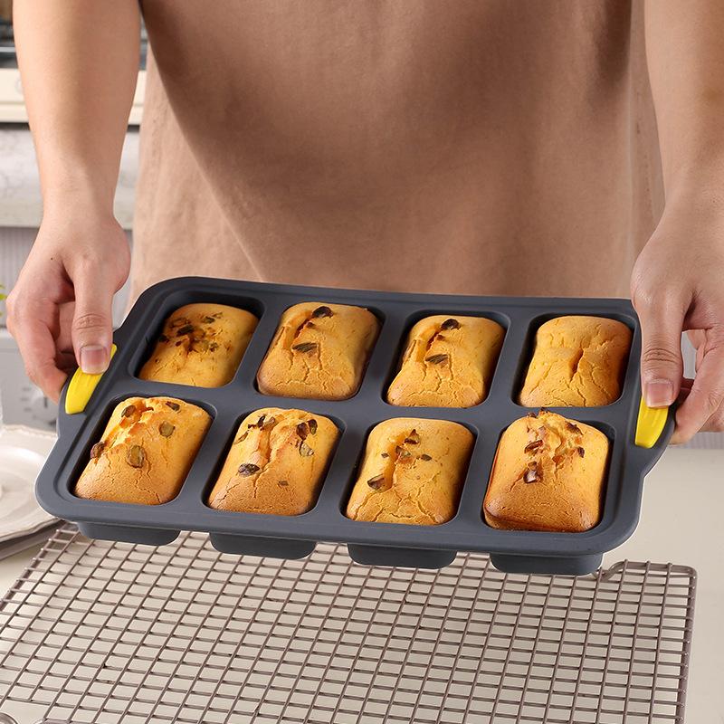 Silikon-Muffin-Förmchen mit Rahmen 8 Quadratische Kuchenbackformen Ofenbackform Pudding-Gelee-Form